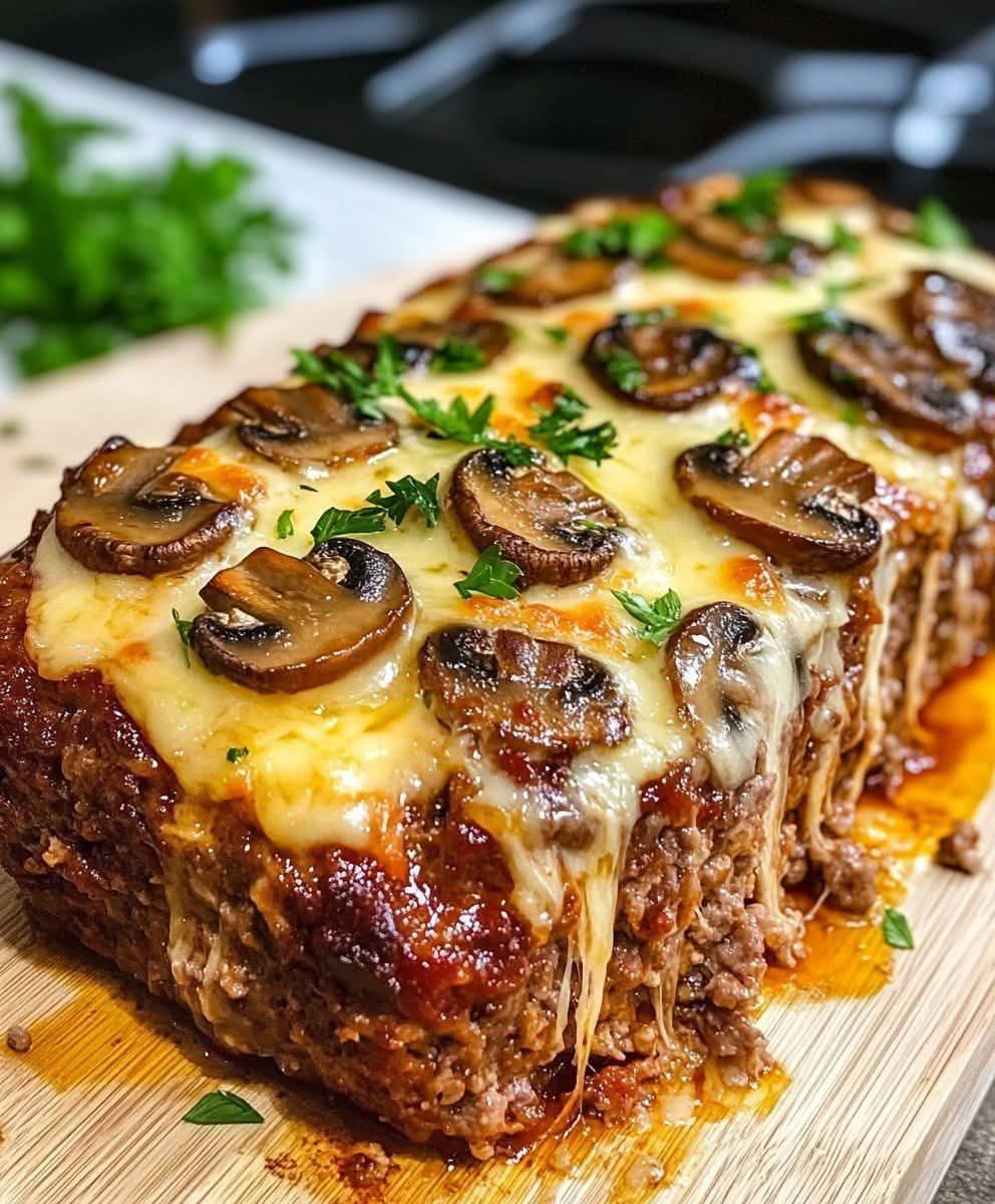 Mushroom Swiss Cheese Meatloaf